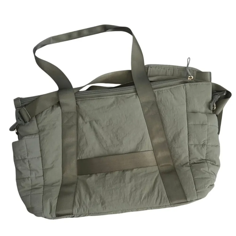 Ink & Barrel 41L Quilted Garment Duffle Bag Olive Green Travel Weekender NWT
